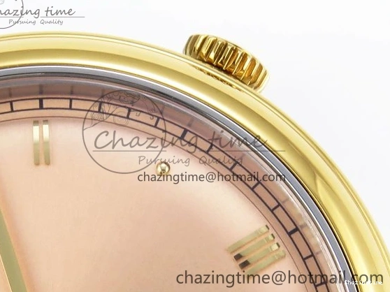 0201 De Ville Date YG MKF 1:1 Best Edition Brown Dial Roman Marker on Brown Leather Strap A OdorResistant 7751